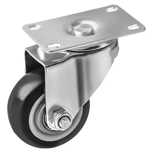 Vista 7 de Paquete de 8 ruedas giratorias combinadas de 3 pulgadas, 4 con freno y 4 de placa resistente sobre ruedas negras de PU con tornillos resistentes