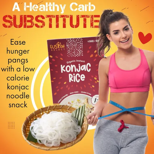 Vista 2 de Fusion Select Konjac Noodles - Shirataki Angel Hair sustituto a base de plantas - Pasta de dieta saludable - rica en fibra - Vegana, apta para keto
