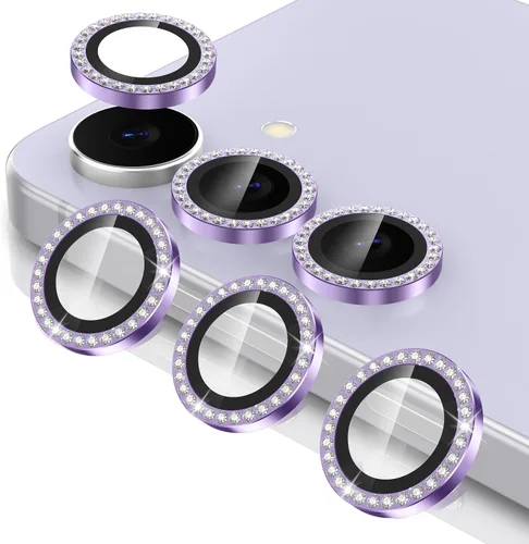 Vista 147 de Casetego Protector de lente de cámara para Galaxy Z Fold 8, [Diseño de purpurina mejorado], [Fuerte adherencia], lente de vidrio templado 9H negro