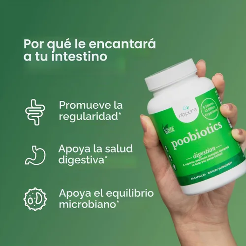 Vista 3 de nbpure Poobiotics Vegan Pre y probióticos (60 cápsulas)
