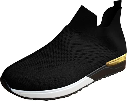 Vista 4 de AIHOU Zapatillas de deporte para mujer Slip On Mesh Casual Walking Zapatos de enfermería Transpirable Gimnasio Cómodo Ligero Running Mujer Zapatillas