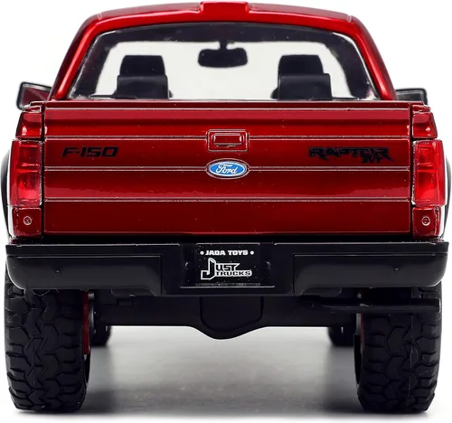 Vista 7 de Jada Toys Just Trucks 1:24 2011 Ford SVT Raptor - Coche fundido a presión rojo con estante para neumáticos, juguetes para niños y adultos