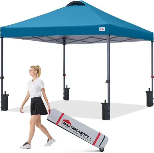 Vista 16 de MASTERCANOPY Tienda de campaña desplegable duradera de 8 x 8 con bolsa Blanco