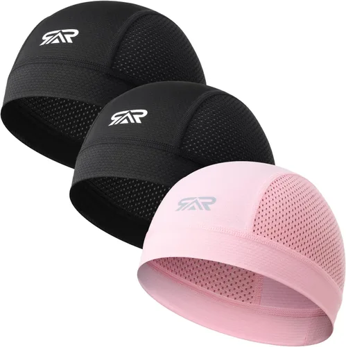 Vista 12 de Paquete de 3 protectores de casco de malla transpirable con diseño de calavera y control de sudor