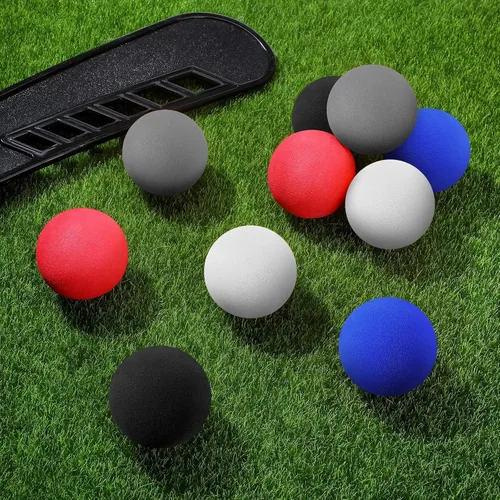 Vista 7 de Syhood 24 pelotas de hockey sobre la rodilla para niños, mini pelotas de hockey de espuma suave para piso interior, mini palo, fiestas