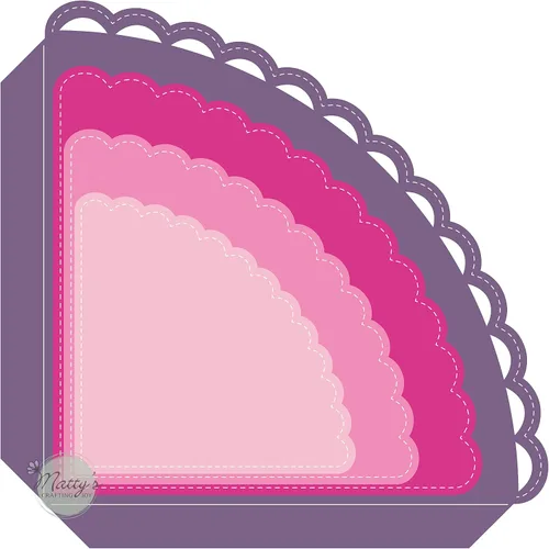 Vista 5 de Matty's Crafting Joy Juego de 4 troqueles de bolsillo esquinero cosido, troqueles festoneados, troqueles de corte de metal anidados grandes