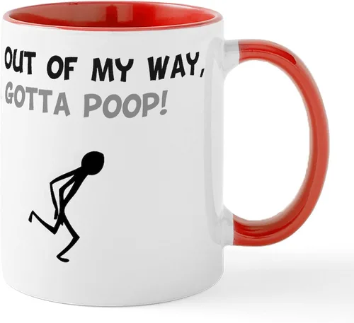 Vista 45 de CafePress Time To Poop Mugs Taza de café de cerámica de 11 oz (11.0 fl oz)