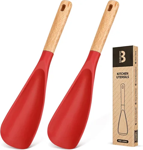 Vista 14 de Cuchara de cocina para utensilios de cocina antiadherentes, ideal para cocinar y servir silicona mate resistente sin BPA, cuchara con mango