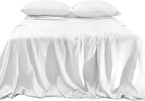 Vista 9 de Elegant Comfort Lujoso juego de sábanas de satén sedoso de 4 piezas, agradable para la piel y el cabello, resistente a las arrugas, la decoloración