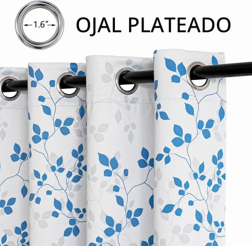 Vista 5 de MEETSKY Cortinas opacas azules 95% de 63 pulgadas de largo para dormitorio