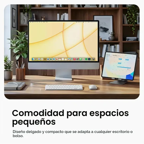 Vista 4 de Satechi Slim EX1 Teclado Inalámbrico, Teclado Compacto para Mac, Windows, Android, Conectividad Multi-Dispositivo 4-en-1 (3X Bluetooth + 2.4GHz)