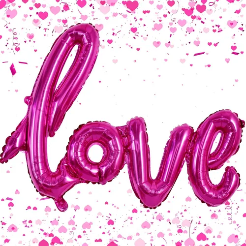 Vista 8 de Gran Banner de Globos de Oro de Lámina de Amor, Globos de Letras de Lámina de Mylar de 42 Pulgadas de Oro para Decoraciones de Boda, Día de San