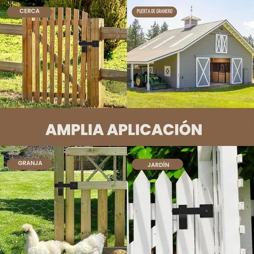 Vista 7 de Pestillo abatible para puerta de granero de 6 pulgadas, herrajes para puerta de cobertizo, puertas corredizas, negro mate 1P