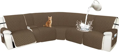 Vista 78 de Arfntevss Fundas de sofá modular reclinable, 100% impermeable, en forma de L, para sillón reclinable en forma de L, funda seccional lavable