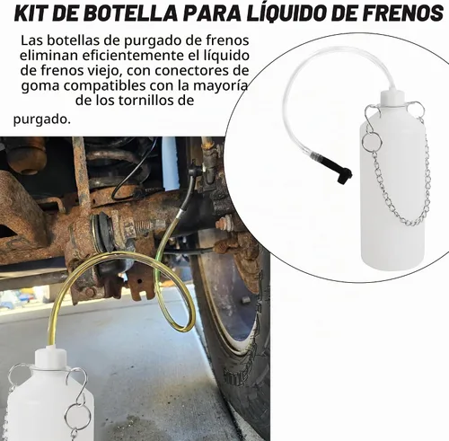 Vista 3 de Calvana Kit de bomba de vacío de purga de frenos de 0.8L, extractor de líquidos, kit de purga de cilindro maestro, botella de purga de frenos