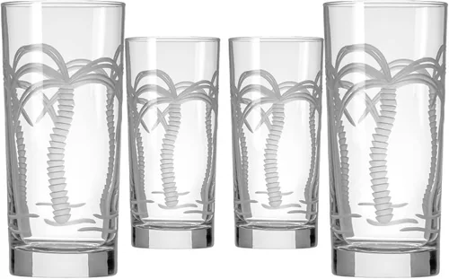 Vista 12 de Rolf Glass Copa de vino con globo de palmera, copas de vino tinto de 18 onzas, sin plomo, cristal grabado con rueda de diamante, diseño de palmera
