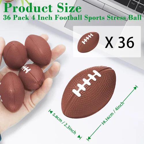 Vista 2 de Oleitodh 36 Piezas Mini Pelotas de Estrés Deportivas de Fútbol a Granel de 4 pulgadas, Mini Pelota Deportiva de Espuma para Niños y Adultos, Pelota