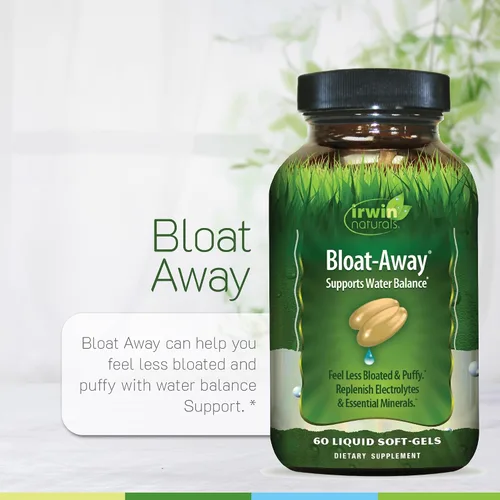 Vista 5 de Irwin Naturals Bloat-Away - Apoyo para el equilibrio hídrico - Reponer electrolitos y minerales esenciales - 60 geles blandos líquidos