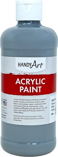 Vista 10 de Handy Art Pintura acrílica, juego de 12 colores, botellas de 16 onzas, acrílico líquido para estudiantes semibrillante, consistencia de flujo