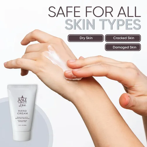 Vista 6 de Salt Cellar Spa - Crema mineral para manos del Mar Muerto, loción hidratante para piel seca y agrietada enriquecida con glicerina, aceite de oliva