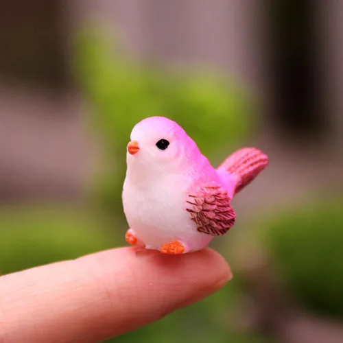Vista 9 de Figuras decorativas de pájaros en miniatura, 12 piezas, mini figuras de casa de muñecas de pájaros, accesorios de decoración de jardín de hadas