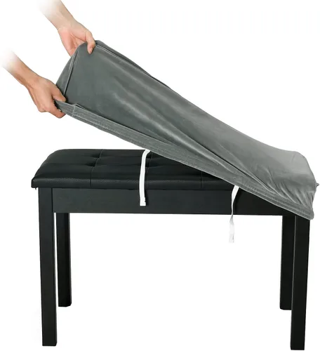 Vista 26 de SINOSSO Funda de terciopelo suave para banco de piano para 2 personas, (27.5"- 36.5") L x (12"- 16") A rectángulo elástico lavable funda protectora