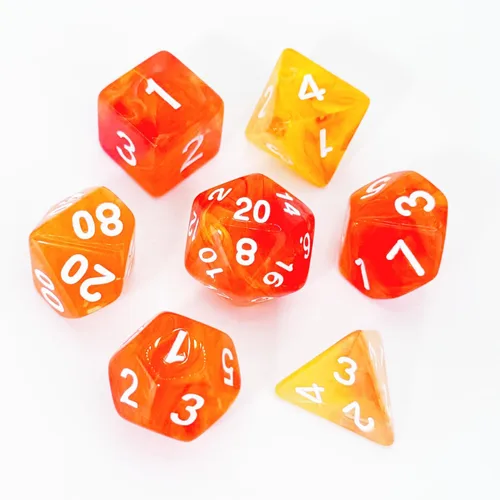 Vista 13 de Juego de Dados D&D de 7 Piezas Verde Transparente Color Mixto – Juego de Dados DND para D&D, COC, TTRPGs, Dungeons and Dragons, MTG, Accesorios