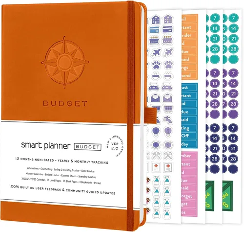 Vista 9 de Agenda de presupuesto Smart Planner – Agenda financiera tamaño A5 – Planificador de presupuesto sin fecha 2024-2025 y organizador mensual