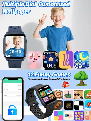 Vista 6 de MgaoLo Reloj Inteligente para Niños 1.85" Actualizado - Rastreador de Actividad con Monitor de Ritmo Cardíaco y Sueño, Más de 100 Modos Deportivos