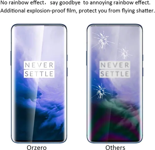 Vista 3 de Orzero Paquete de 3 protectores de pantalla de TPU compatible con OnePlus 7 Pro 5G/7T Pro/7T Pro McLaren Edition (no vidrio), protector de pantalla