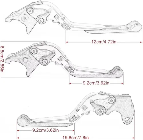 Vista 3 de Clutch Brake Levers for FZ8 FZ-8 2011 2012 2013 2014 2015 2016-2020 Motorcycle Adjustable Folding Extendable Brake Clutch Levers Handle