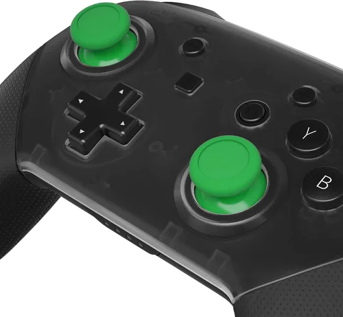 Vista 3 de eXtremeRate Palillos de mando 3D de repuesto color verde, palillos analógicos para pulgar con destornillador cruzado para mando Nintendo Switch Pro