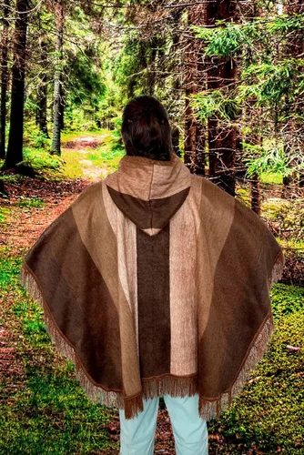 Vista 6 de Poncho de alpaca súper cómodo