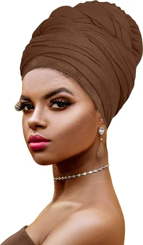 Vista 12 de Ankara - Diadema suave con estampado africano para la cabeza, bufanda para el cabello largo, turbante, corbata, punto africano, envolturas
