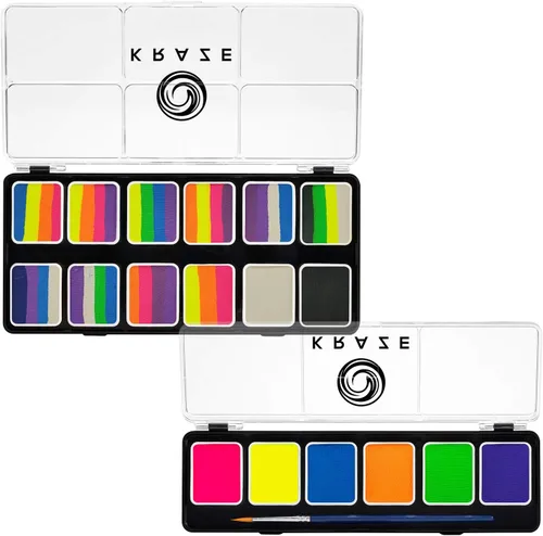 Vista 13 de Kraze FX Splash Glam - Paleta metálica de 6 colores para tartas divididas (6 gm) con pincel, activada por agua, hipoalergénica, segura, no tóxica