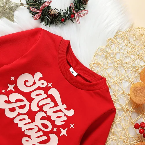 Vista 5 de Ayalinggo Suéter de Navidad para bebé, niña, niño, suéter de manga larga, sudadera para otoño e invierno