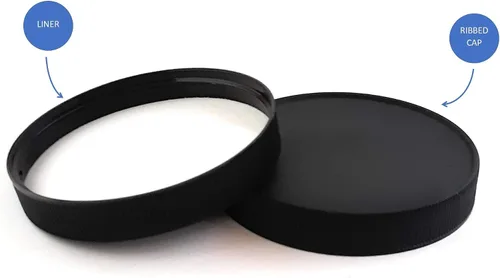 Vista 5 de Tarros de plástico ámbar de 16 onzas con tapas negras (paquete de 4) recipientes de almacenamiento vacíos recargables con tapas para crema