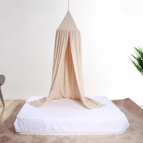 Vista 9 de Zerodis Toldo de cama para niños, estilo romántico, caqui, 94.5 x 19.7 x 106.3 pulgadas