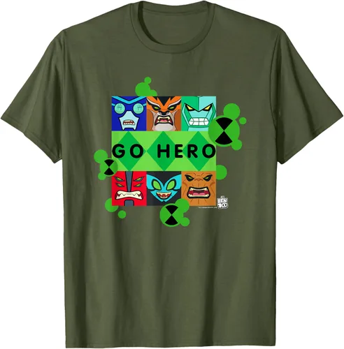 Vista 45 de Ben 10 Go Hero - Camiseta, Azul / Patchwork, S