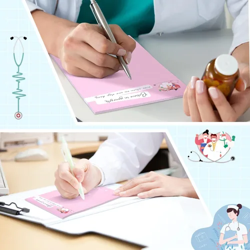Vista 5 de Fuutreo 10 unidades divertidas de notas adhesivas para enfermeras, regalos de agradecimiento para enfermeras, bloc de notas con temática médica