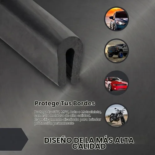 Vista 5 de Kingdder - Protector de borde de goma, borde de metal, ajuste de 1/16 pulgadas, color negro, 10 pies