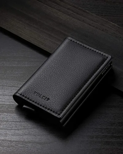 Vista 41 de VULKIT Tarjetero RFID Bloqueo de Cuero Automático Pop Up Cartera Aluminio Slim Pocket Tarjeta de Visita