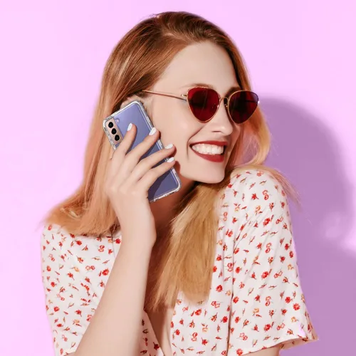 Vista 7 de KIOMY Funda transparente para Samsung Galaxy S21+ / S21 Plus 5G, 3 en 1, a prueba de golpes, funda protectora para teléfono, carcasa