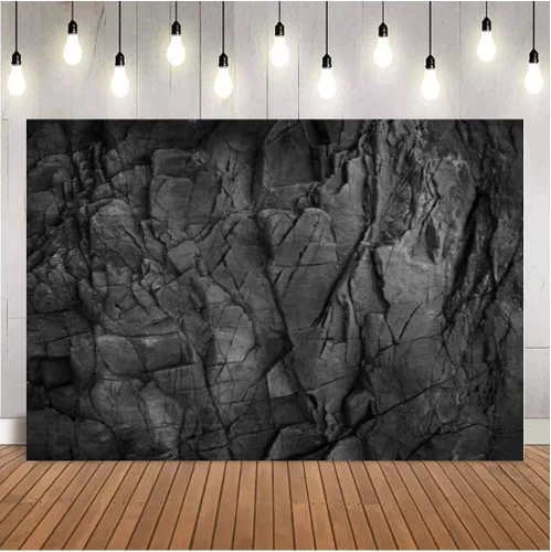 Vista 2 de Fondo fotográfico negro oscuro carbón piedra cueva mármol textura superficie patrón decoración fiesta fondo foto estudio fotográfico 7x5ft vinilo