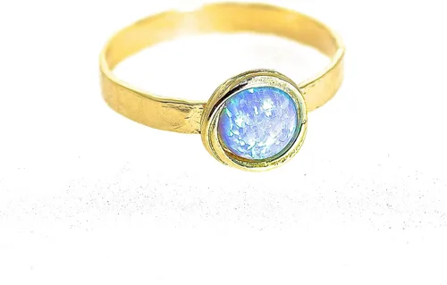 Vista 45 de Anillo de oro de piedras preciosas, anillo de piedra chapada en oro de 14 quilates, anillo de piedra apilable, anillo de oro de piedra pequeña