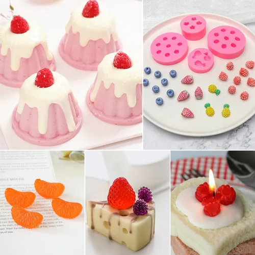 Vista 7 de Moldes para velas de fondant de frutas, moldes de silicona para aperitivos, moldes de comida de gomitas de chocolate con formas 3D de naranja