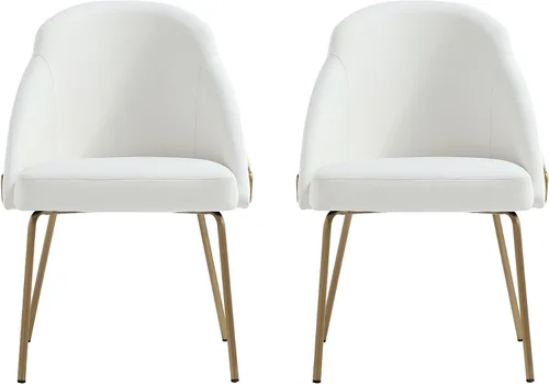 Vista 12 de Manhattan Comfort Gracie - Juego de 1 sillas de comedor modernas de piel sintética, asiento tapizado de piel sintética, patas de acero, espuma