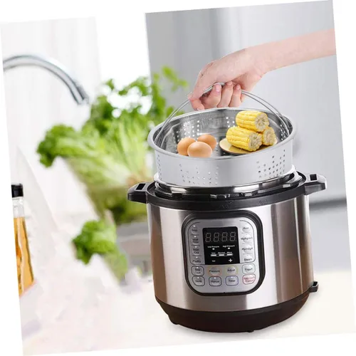 Vista 2 de BESTOYARD Vaporizador portátil para bolas de masa hervida, cesta de vapor, bandeja de vapor, inserto de mariscos, vaporizador tamal, olla de vapor