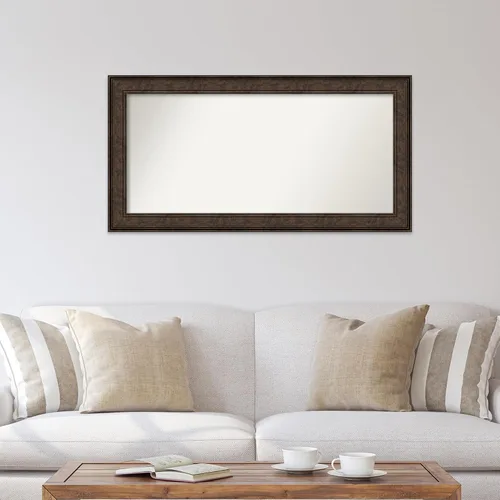 Vista 177 de Amanti Art Espejo de pared personalizado no biselado (25 x 25 pulgadas), marco de bronce acentuado, varios tamaños personalizados, espejo de baño
