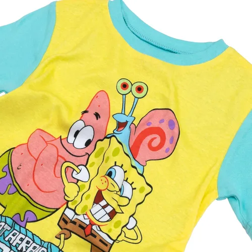 Vista 3 de Nickelodeon Conjunto de pijama de algodón ajustado de 4 piezas para niños, suave y lindo para niños